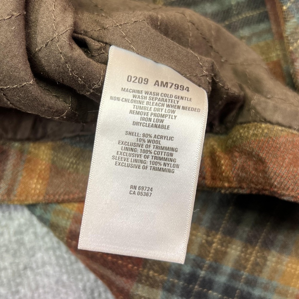 Columbia Shirt Mens Large Brown Plaid Flannel Quilted Lined Long Sleeve - Picture 7 of 10